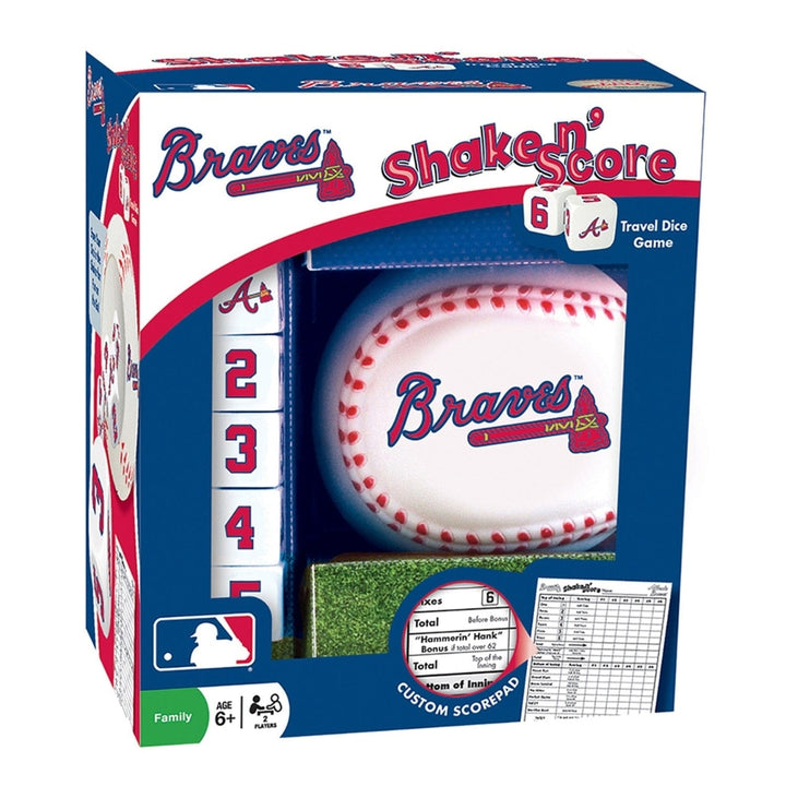 Atlanta Braves Shake n Score Dice Game Official MLB Travel Game for Fans Image 1