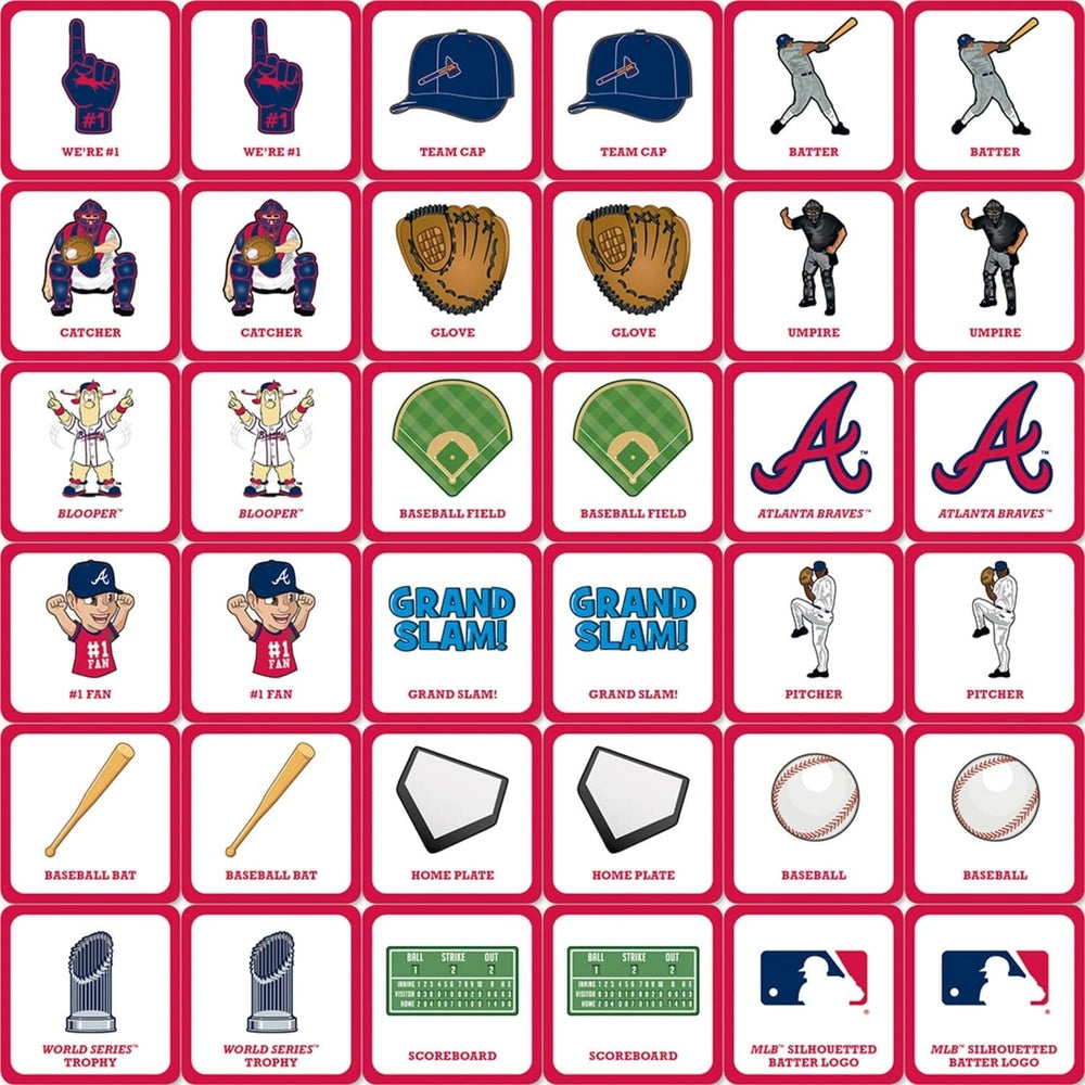 Atlanta Braves Matching Game MLB Family Card Game Sports Memory Fun 18 Pairs Image 2