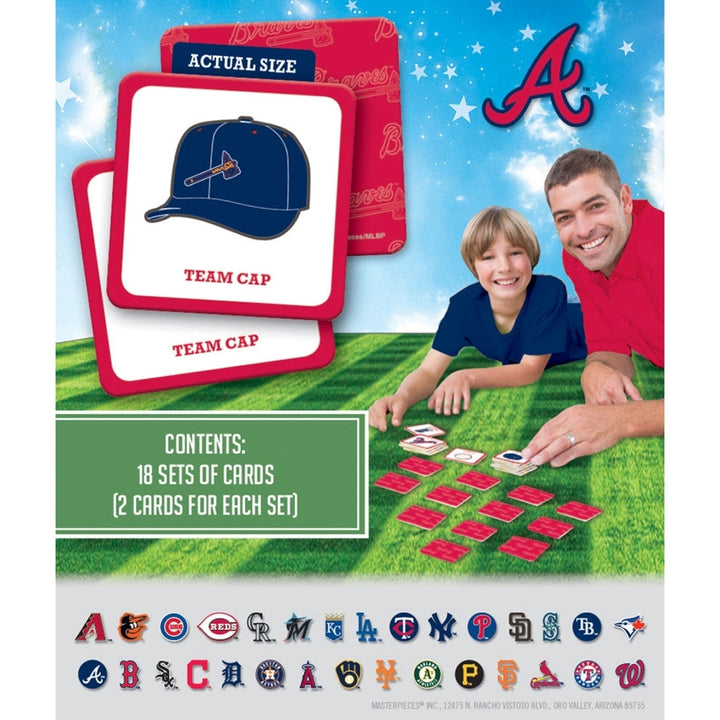 Atlanta Braves Matching Game MLB Family Card Game Sports Memory Fun 18 Pairs Image 3