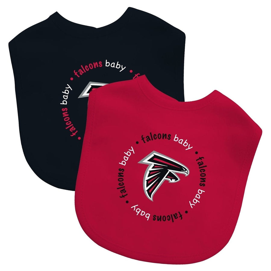 Atlanta Falcons Baby Bibs 2-Pack Cotton White NFL Team Logo Infant Unisex Image 1