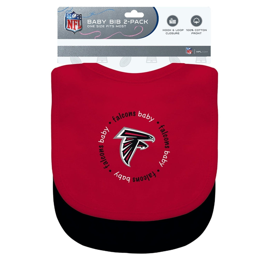 Atlanta Falcons Baby Bibs 2-Pack Cotton White NFL Team Logo Infant Unisex Image 2