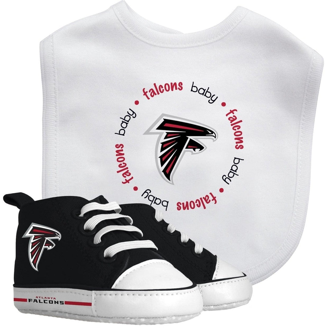 Atlanta Falcons Baby Gift Set 2 Piece Bib and Pre-Walkers Unisex Cotton Shoes Image 1