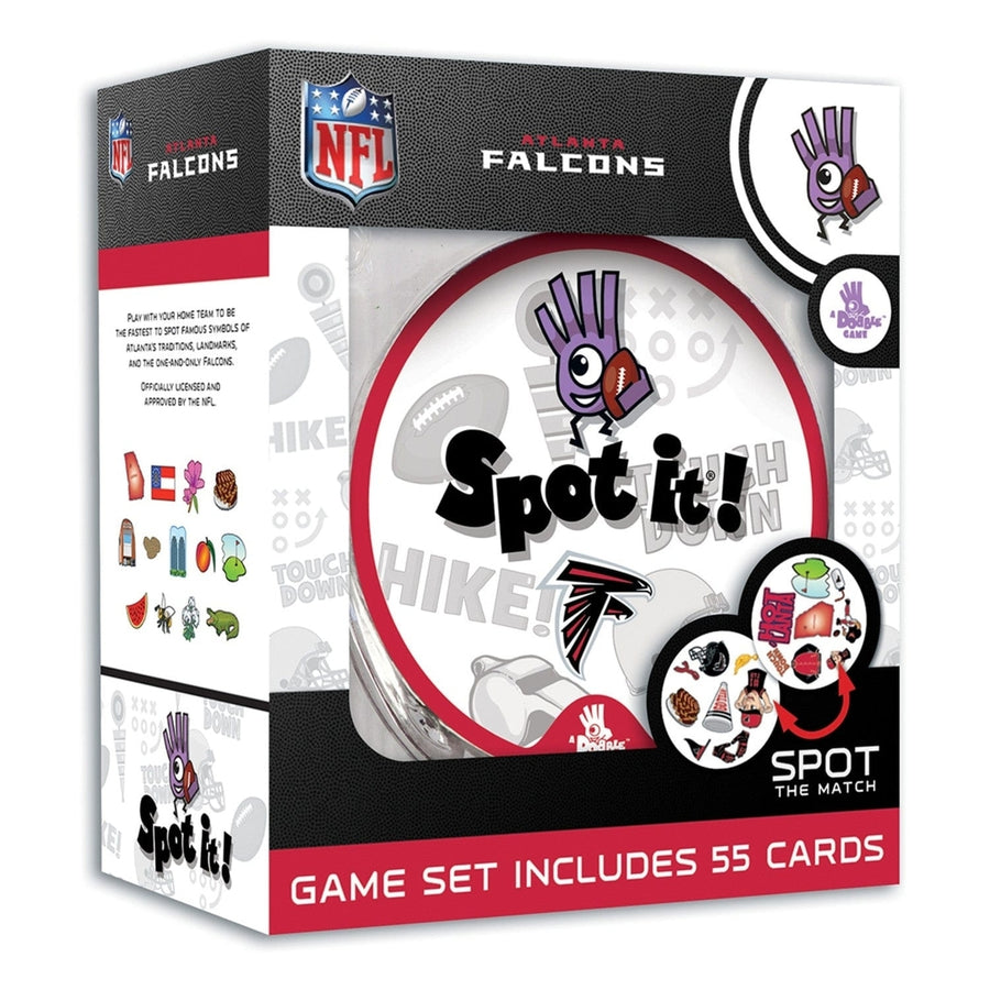 Atlanta Falcons Spot It Card Game NFL Family Fun 55 Cards Ages 7 Plus Image 1