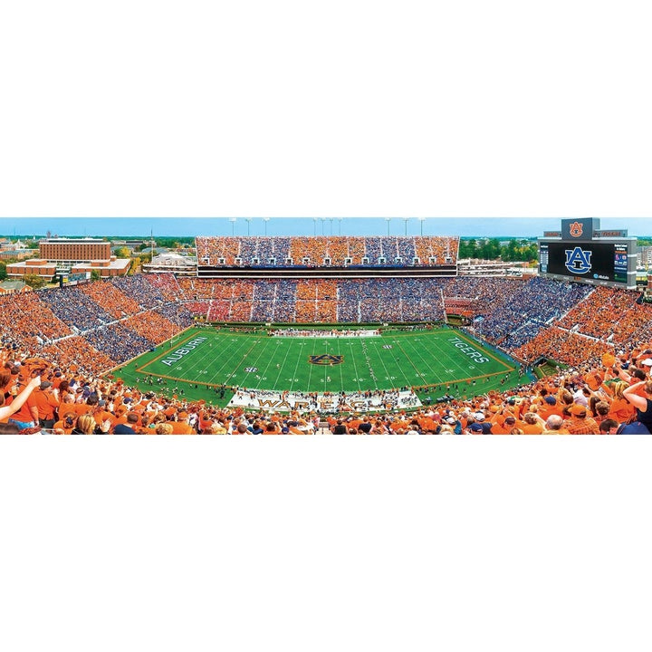 Auburn Tigers 1000 Piece Panoramic Jigsaw Puzzle 13x39 Inch Recycled Material Image 2