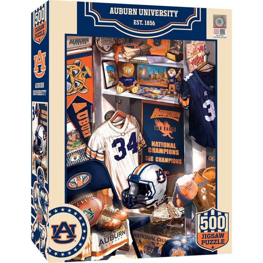 Auburn Tigers Locker Room 500 Piece Jigsaw Puzzle 100% Recycled Material Image 1