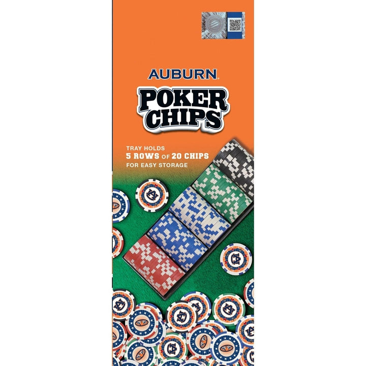 Auburn Tigers 100 Piece Poker Chips Casino Style NCAA Heavy 11.5 Gram Set Image 2