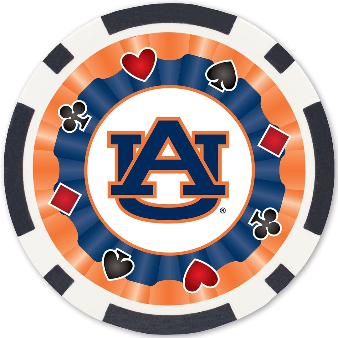 Auburn Tigers 100 Piece Poker Chips Casino Style NCAA Heavy 11.5 Gram Set Image 3