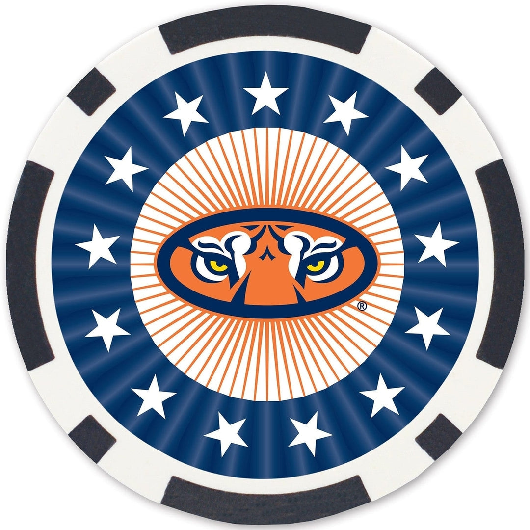 Auburn Tigers 100 Piece Poker Chips Casino Style NCAA Heavy 11.5 Gram Set Image 4