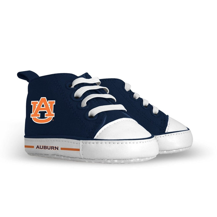 Auburn Tigers Baby Shoes Unisex High Top Pre-Walkers Soft Fabric Grippers Image 1