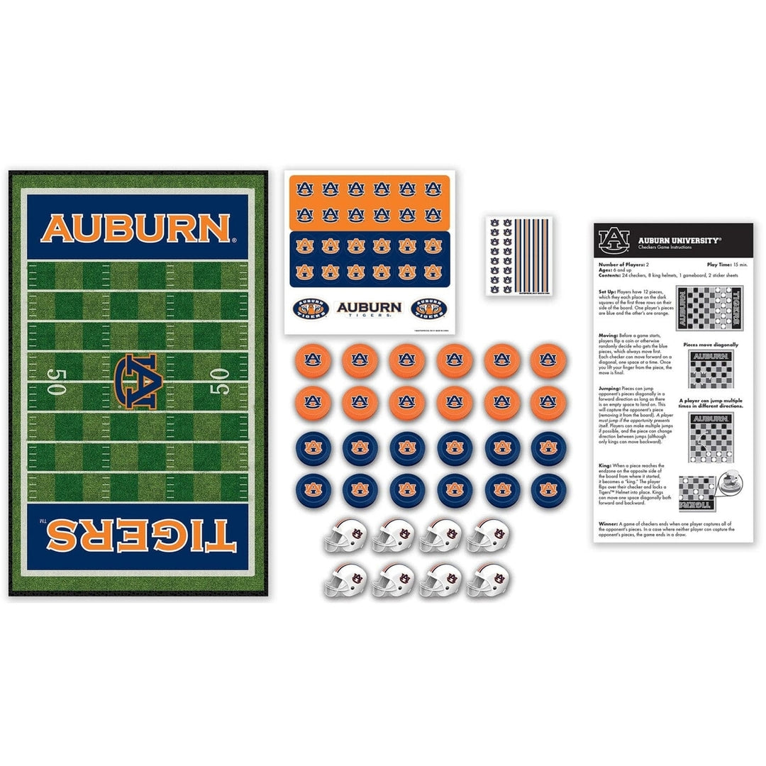 Auburn Tigers Checkers Board Game NCAA 24 Pieces Helmet Kings 13x21.375 inches Image 2