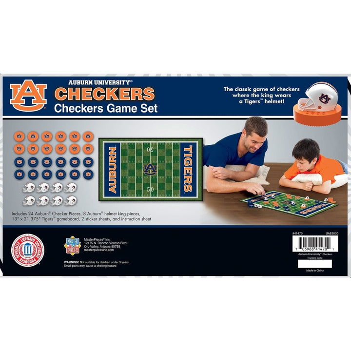 Auburn Tigers Checkers Board Game NCAA 24 Pieces Helmet Kings 13x21.375 inches Image 3