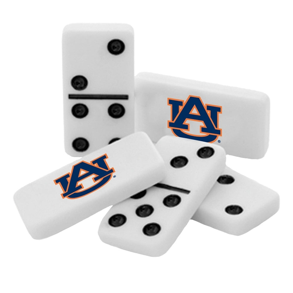 Auburn Tigers Dominoes Set Officially Licensed 28 Resin Dominos Collectible Tin Image 2