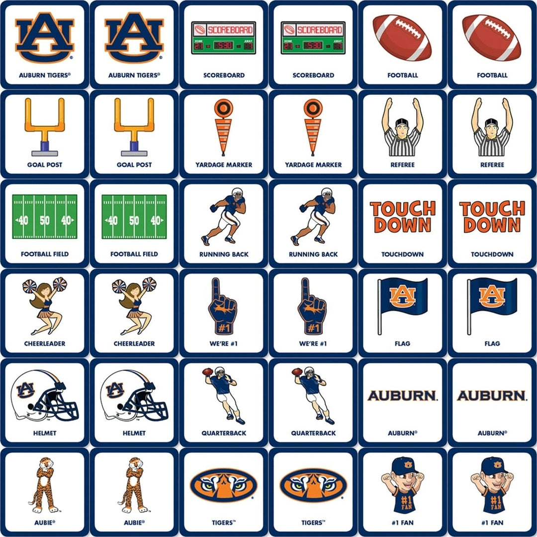 Auburn Tigers NCAA Matching Game Family Card Game 18 Pair Memory Match Image 2