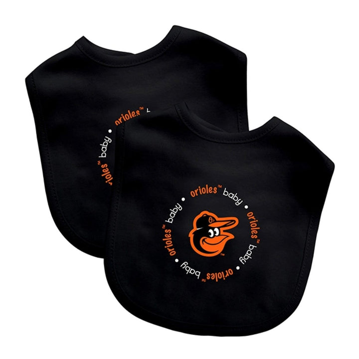 Baltimore Orioles Baby Bibs 2-Pack Cotton Embroidered Team Logo Unisex Image 1