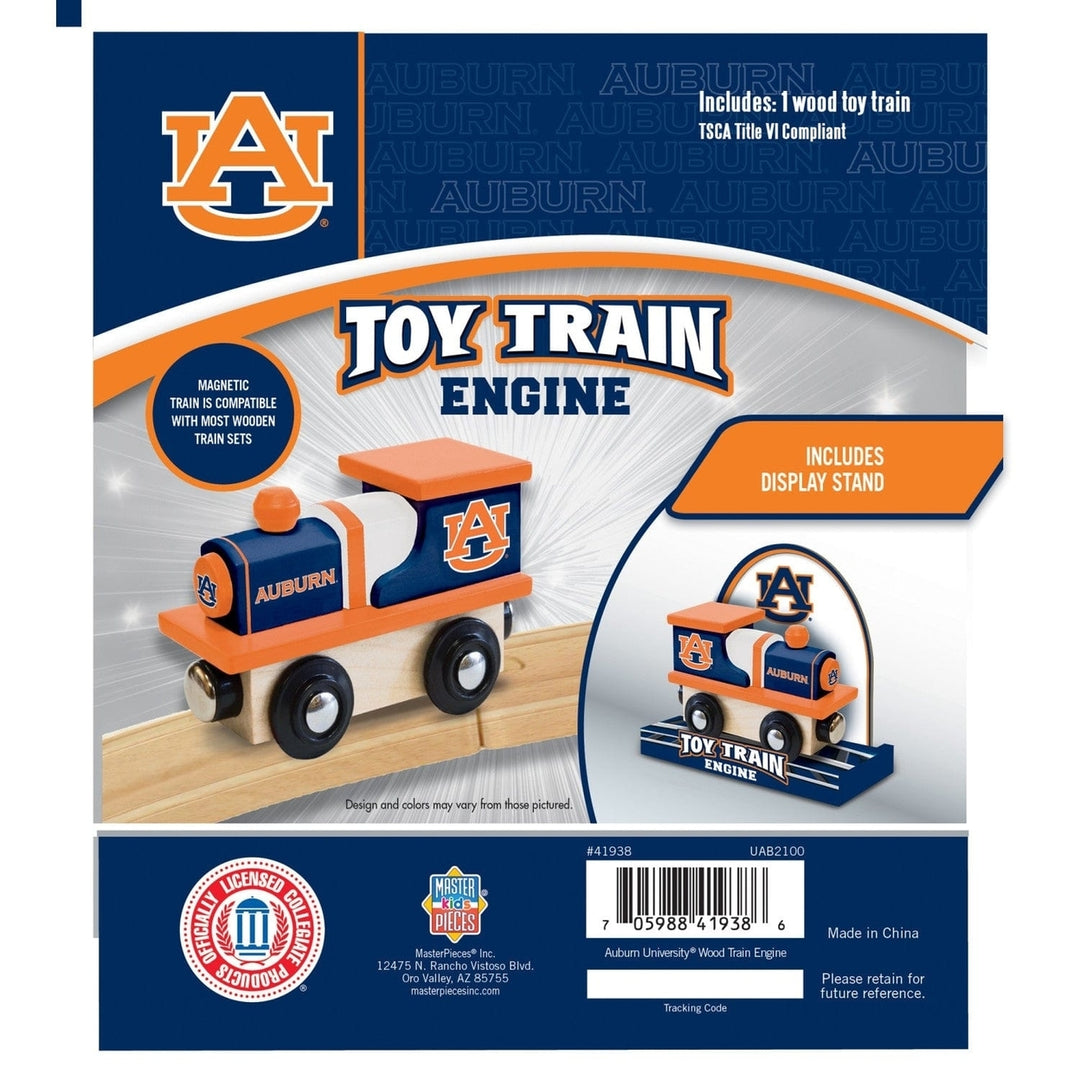 Auburn Tigers Wooden Toy Train Engine Officially Licensed NCAA Team Colors Image 3