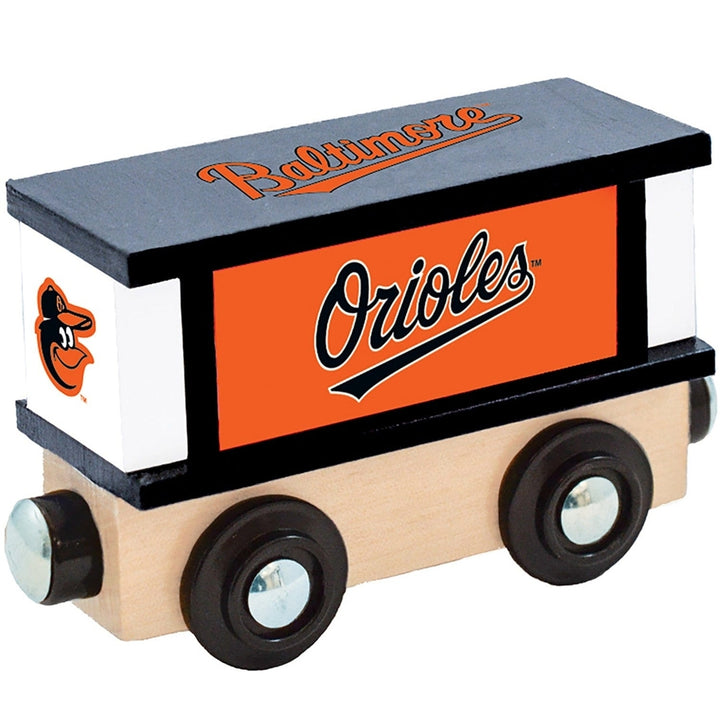 Baltimore Orioles Toy Train Box Car Wooden Hand-Painted 1" Track Compatible Image 1