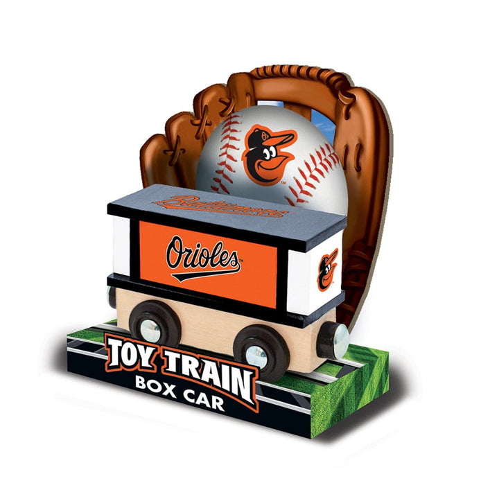 Baltimore Orioles Toy Train Box Car Wooden Hand-Painted 1" Track Compatible Image 3