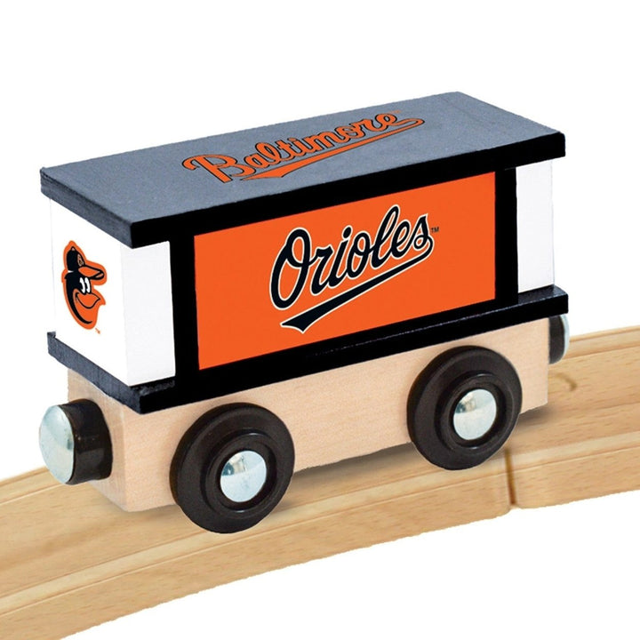 Baltimore Orioles Toy Train Box Car Wooden Hand-Painted 1" Track Compatible Image 4