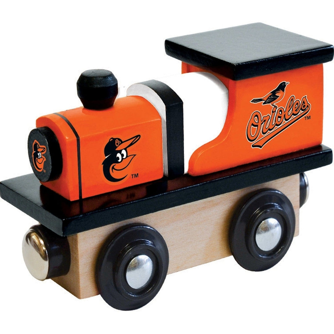 Baltimore Orioles Wooden Toy Train Engine Compatible with 1 Inch Tracks Image 1