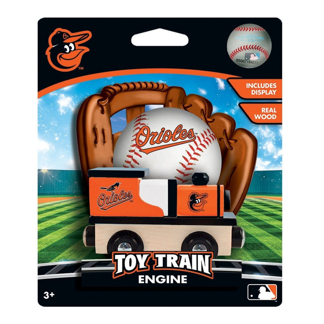 Baltimore Orioles Wooden Toy Train Engine Compatible with 1 Inch Tracks Image 2