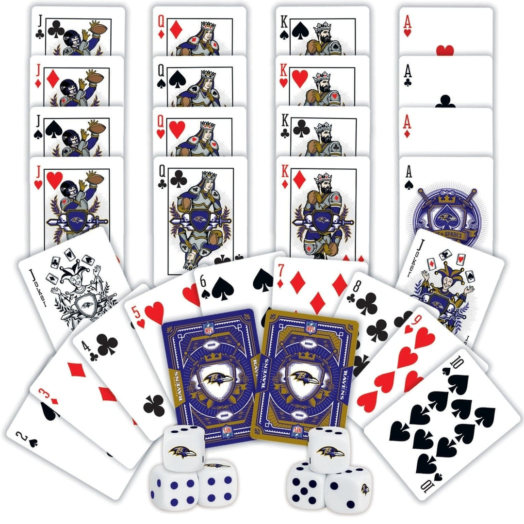 Baltimore Ravens Playing Cards Dice Set NFL Officially Licensed 2-Pack Image 2