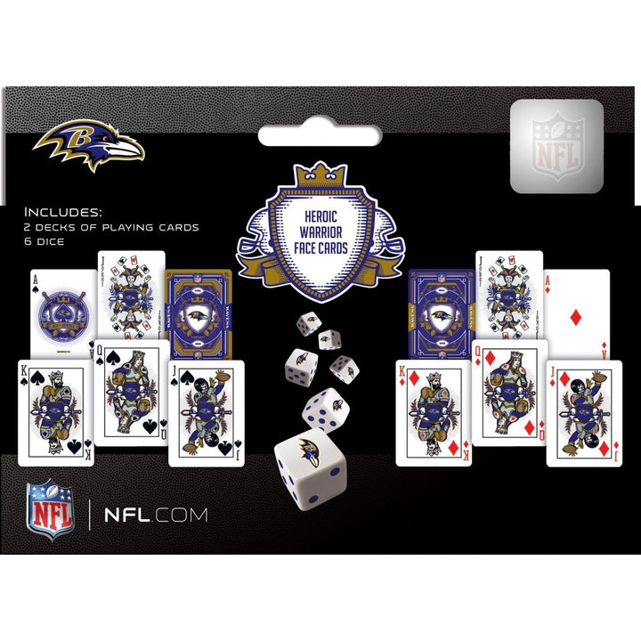 Baltimore Ravens Playing Cards Dice Set NFL Officially Licensed 2-Pack Image 3