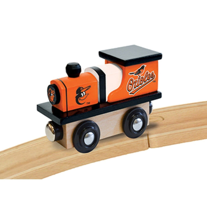 Baltimore Orioles Wooden Toy Train Engine Compatible with 1 Inch Tracks Image 3