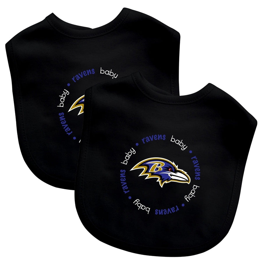 Baltimore Ravens Baby Bibs 2-Pack Officially Licensed Cotton Infant Bibs Image 1