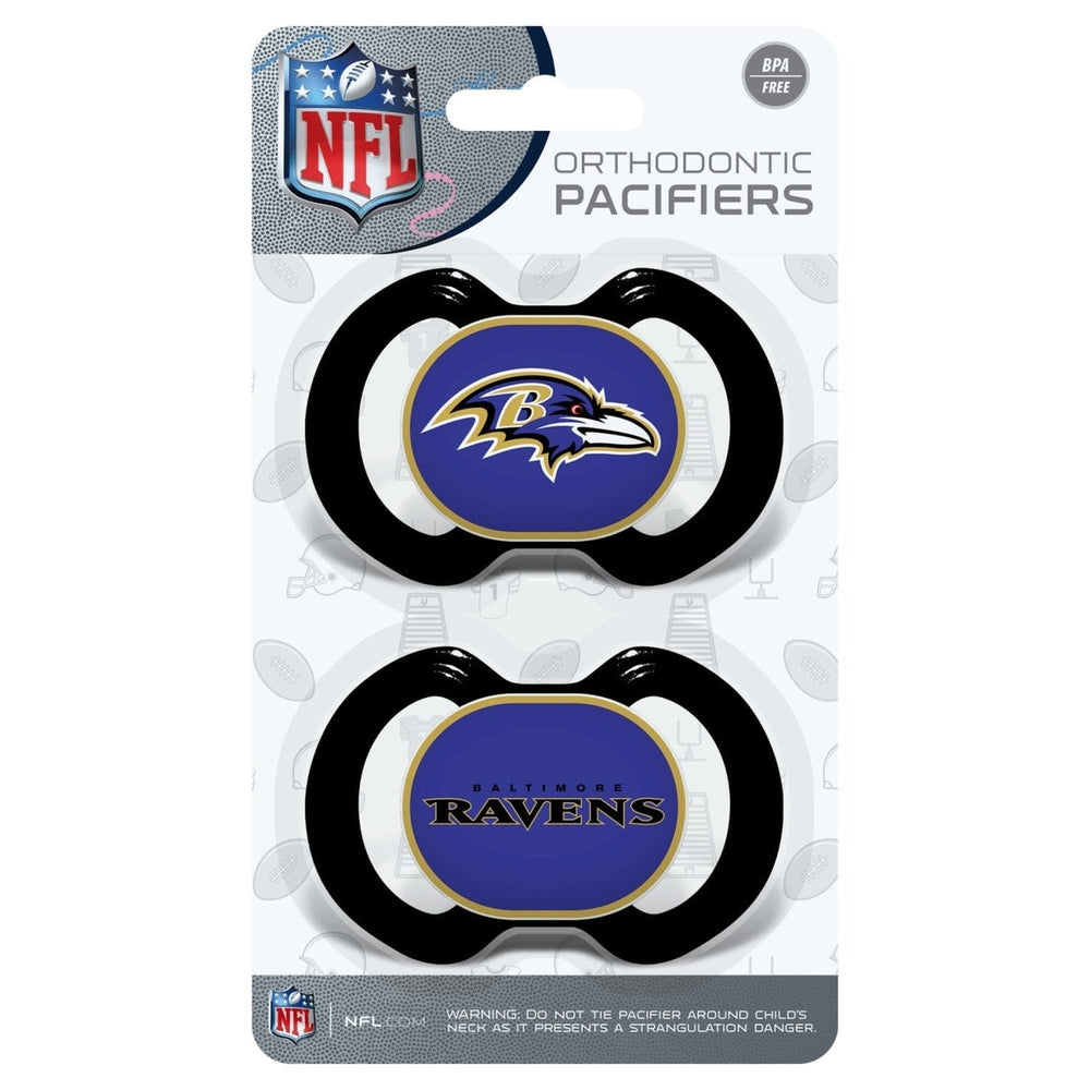 Baltimore Ravens Pacifier 2-Pack NFL Baby Soother BPA-Free Orthodontic Silicone Image 2