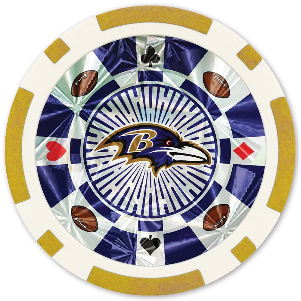 Baltimore Ravens Gold Collectors Edition 20 Poker Chips Casino Style Set Image 2