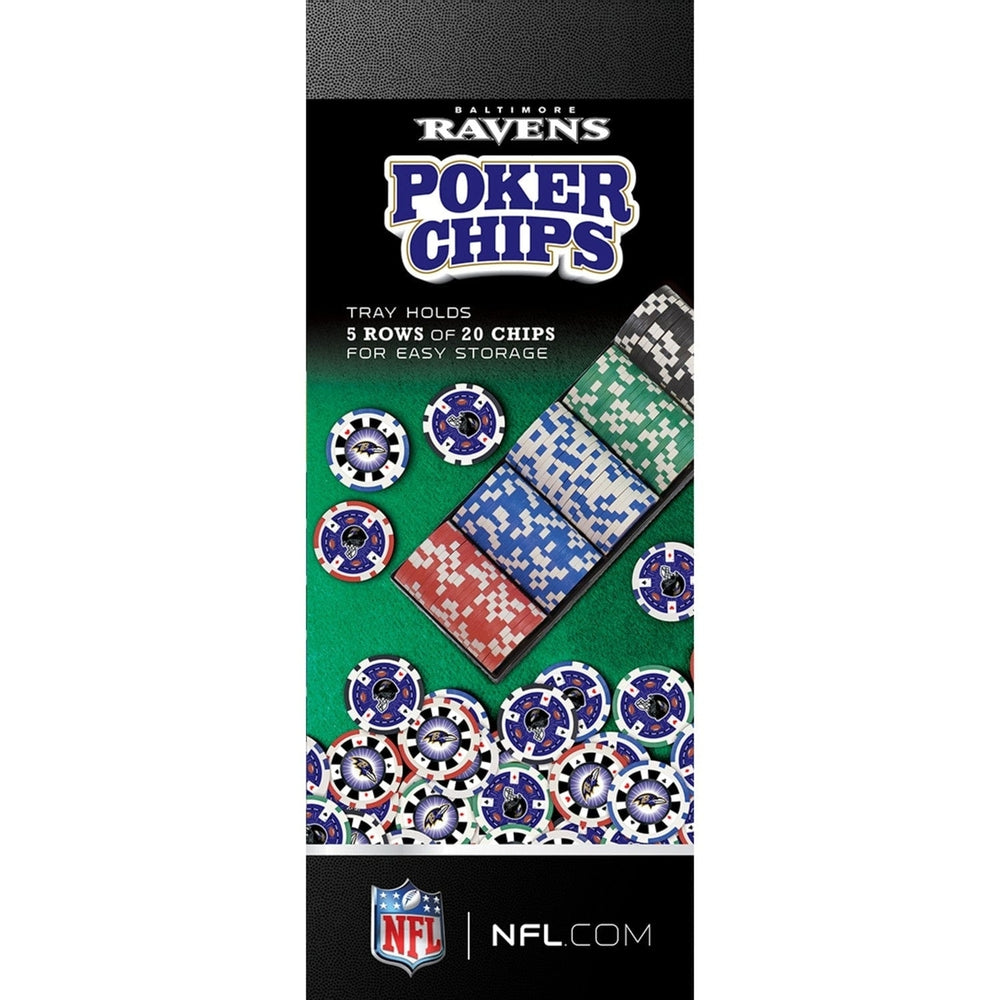 Baltimore Ravens 100 Piece Casino Style Poker Chips NFL Team Support Set Image 2