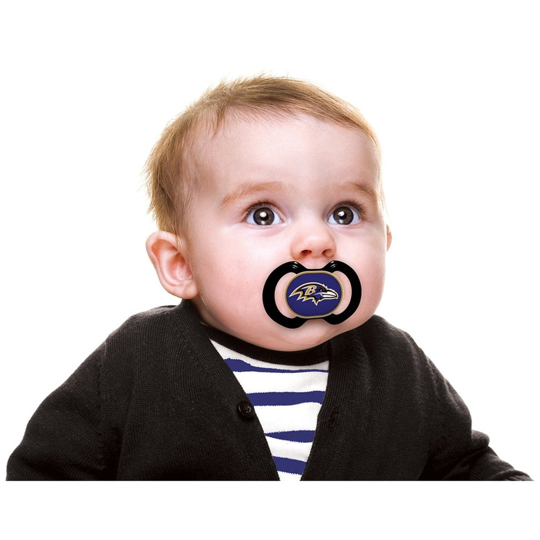 Baltimore Ravens Pacifier 2-Pack NFL Baby Soother BPA-Free Orthodontic Silicone Image 4