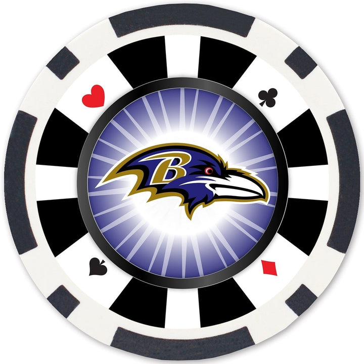 Baltimore Ravens 100 Piece Casino Style Poker Chips NFL Team Support Set Image 3