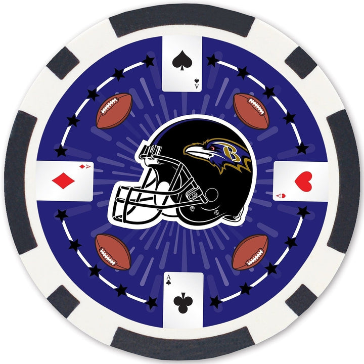 Baltimore Ravens 100 Piece Casino Style Poker Chips NFL Team Support Set Image 4