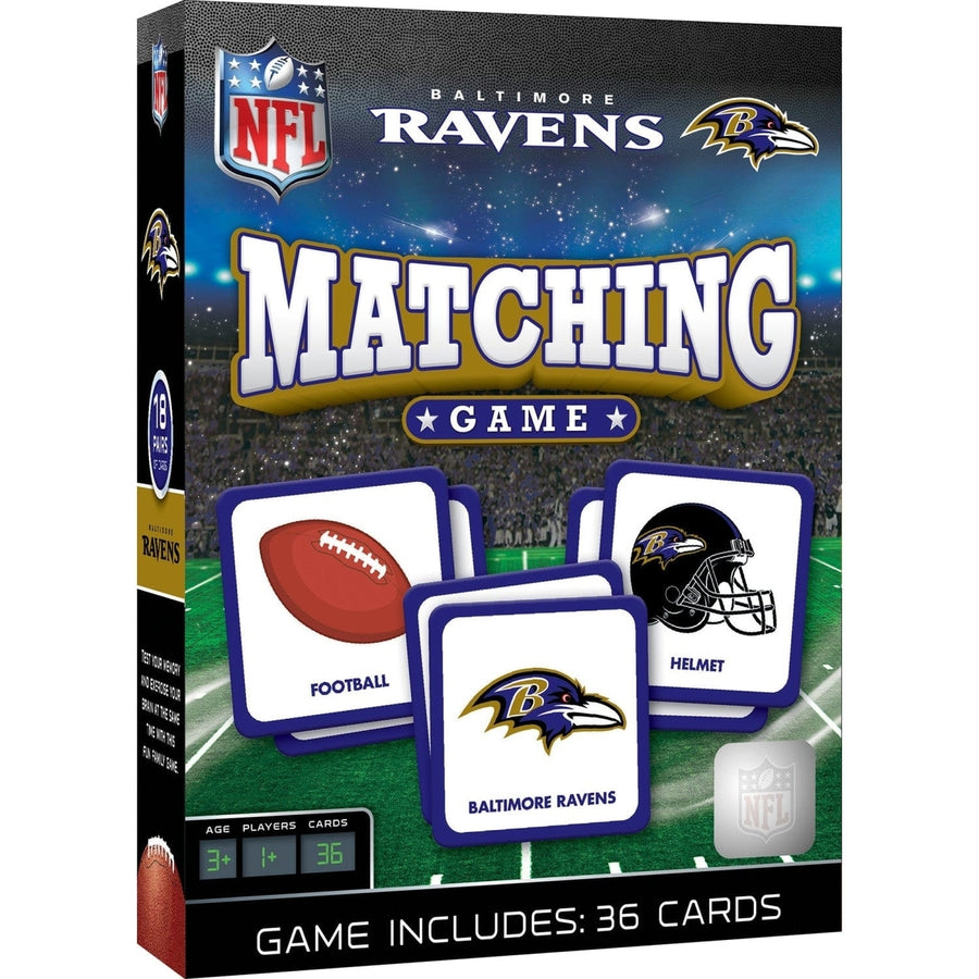 Baltimore Ravens Matching Game NFL Family Memory Card Game 18 Pairs Image 1