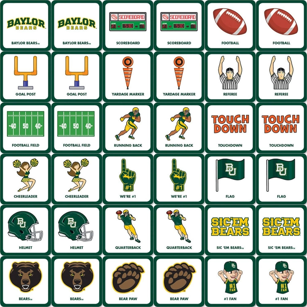 Baylor Bears NCAA Matching Game Family Fun High-Quality Memory Card Game Image 2