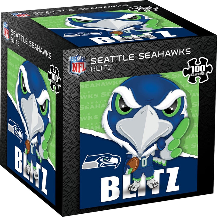 Blitz Seattle Seahawks Mascot 100 Piece Jigsaw Puzzle 10x10 NFL Puzzle Image 1