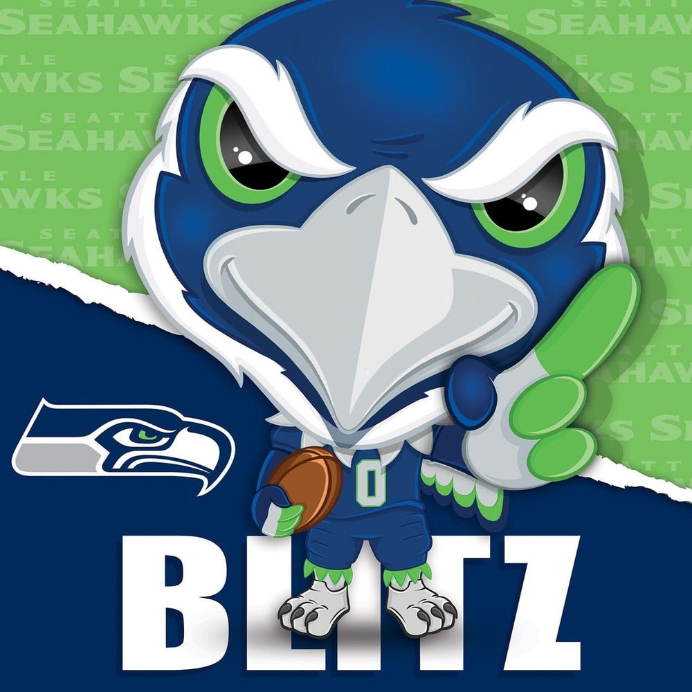 Blitz Seattle Seahawks Mascot 100 Piece Jigsaw Puzzle 10x10 NFL Puzzle Image 2