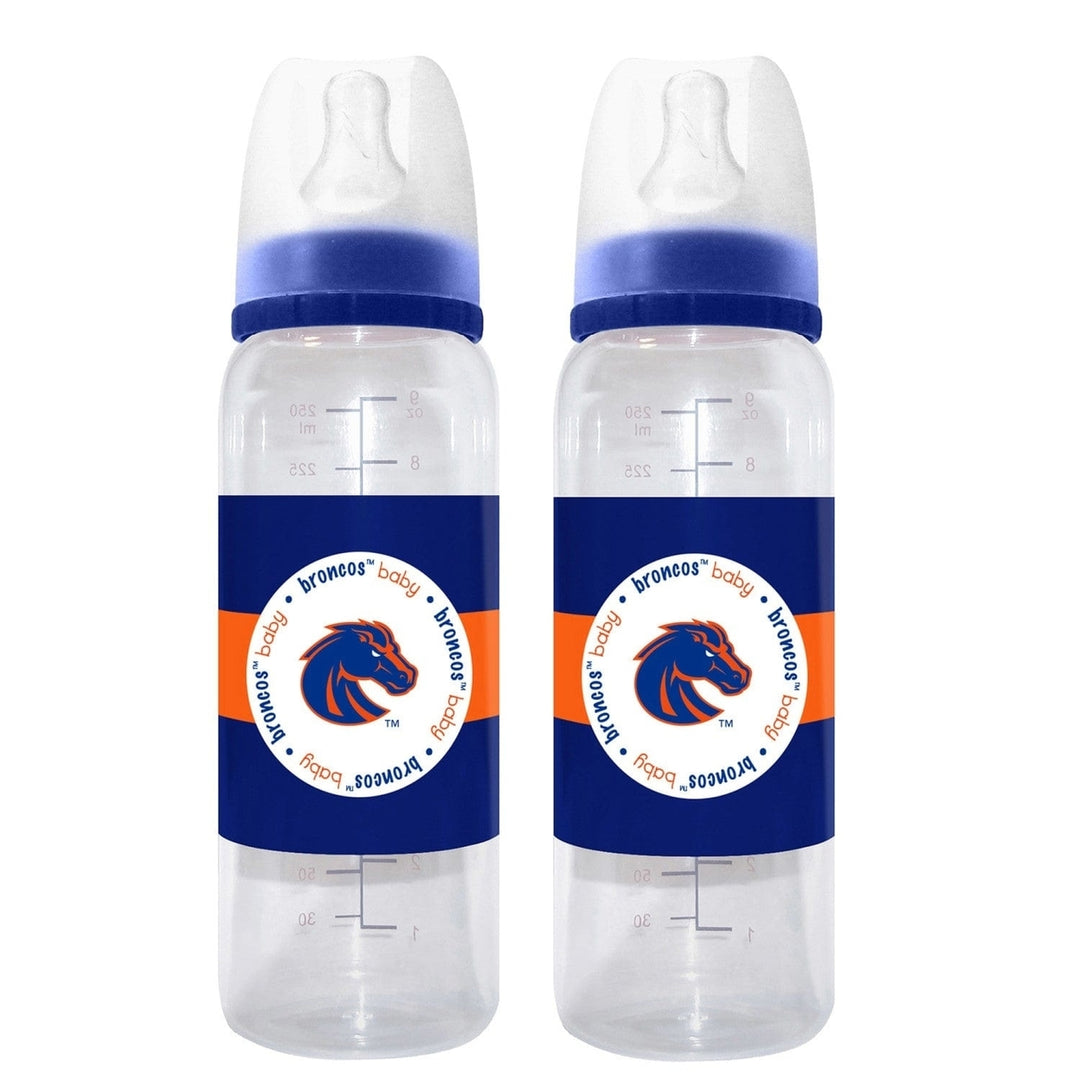 Boise State Broncos Baby Bottles 9oz BPA-free Silicone Nipple 2-Pack Image 1