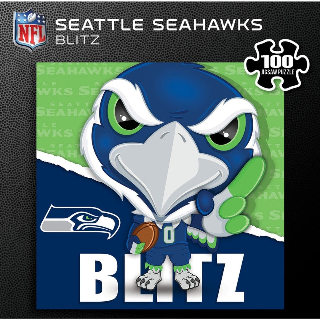 Blitz Seattle Seahawks Mascot 100 Piece Jigsaw Puzzle 10x10 NFL Puzzle Image 3