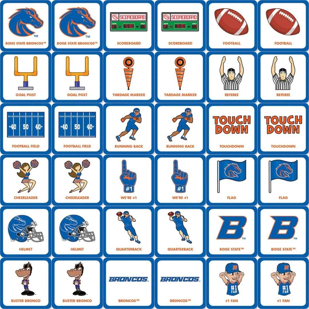 Boise State Broncos NCAA Matching Game Family Fun Memory Game 18 Pairs Image 2