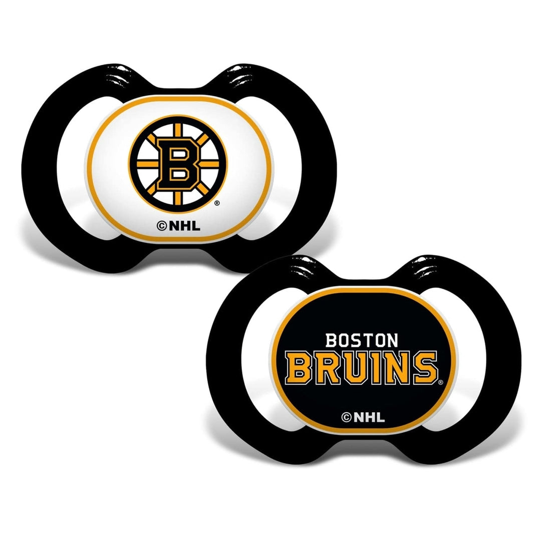 Boston Bruins Pacifier 2-Pack Orthodontic Silicone Team Logo BPA-Free Infants Image 1