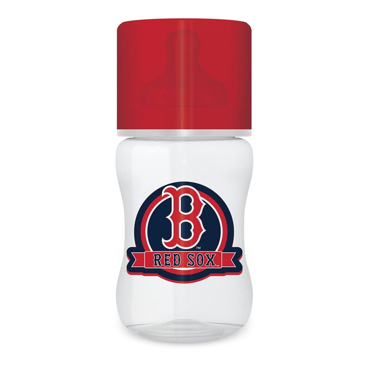 Boston Red Sox Baby Gift Set 3 Piece BPA Free Pacifier Bottle Cotton Bib Image 2