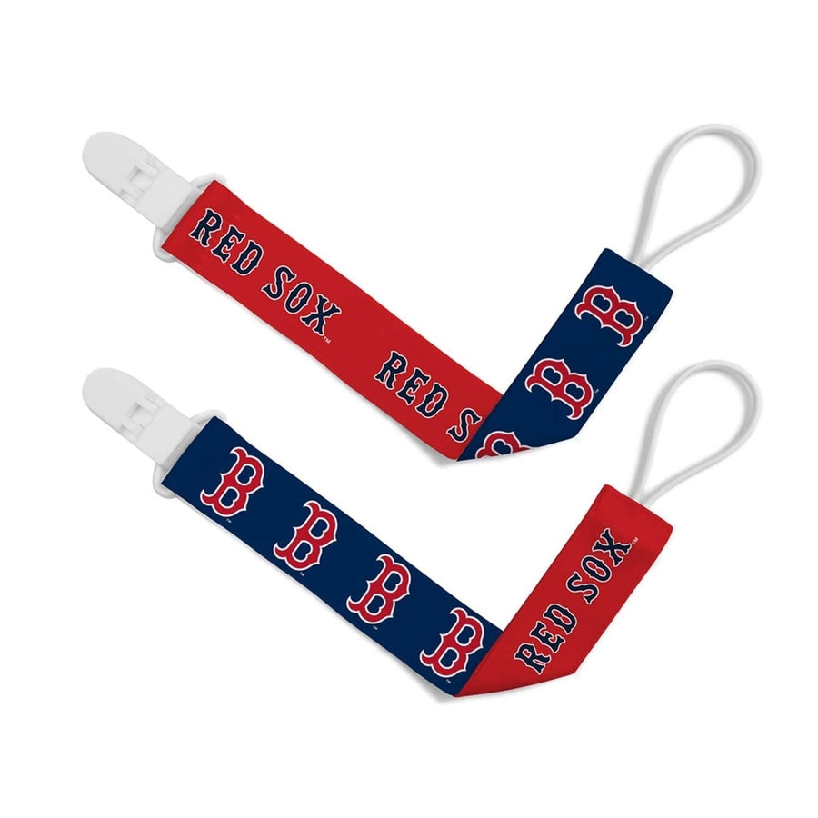 Boston Red Sox Pacifier Clip 2-Pack MLB BabyFanatic Team Logo Colorful Clips Image 1