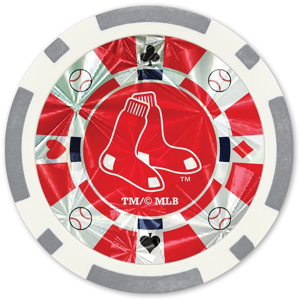 Boston Red Sox Poker Chips Silver Collector Edition 20 Piece Casino Set Image 2