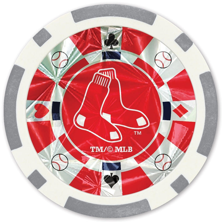 Boston Red Sox Poker Chips Silver Collector Edition 20 Piece Casino Set Image 2