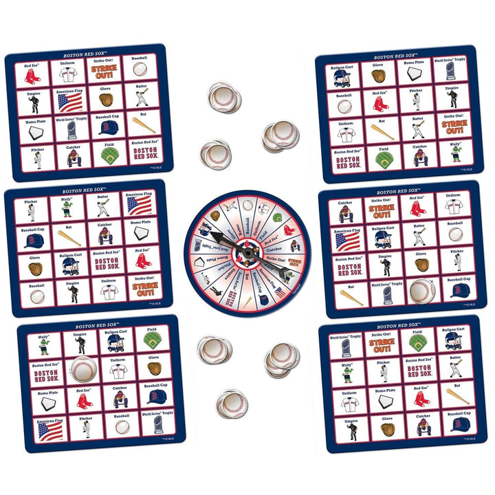 Boston Red Sox Bingo Game MLB Family Fun 6 Boards 84 Tokens Ages 3 and Up Image 2