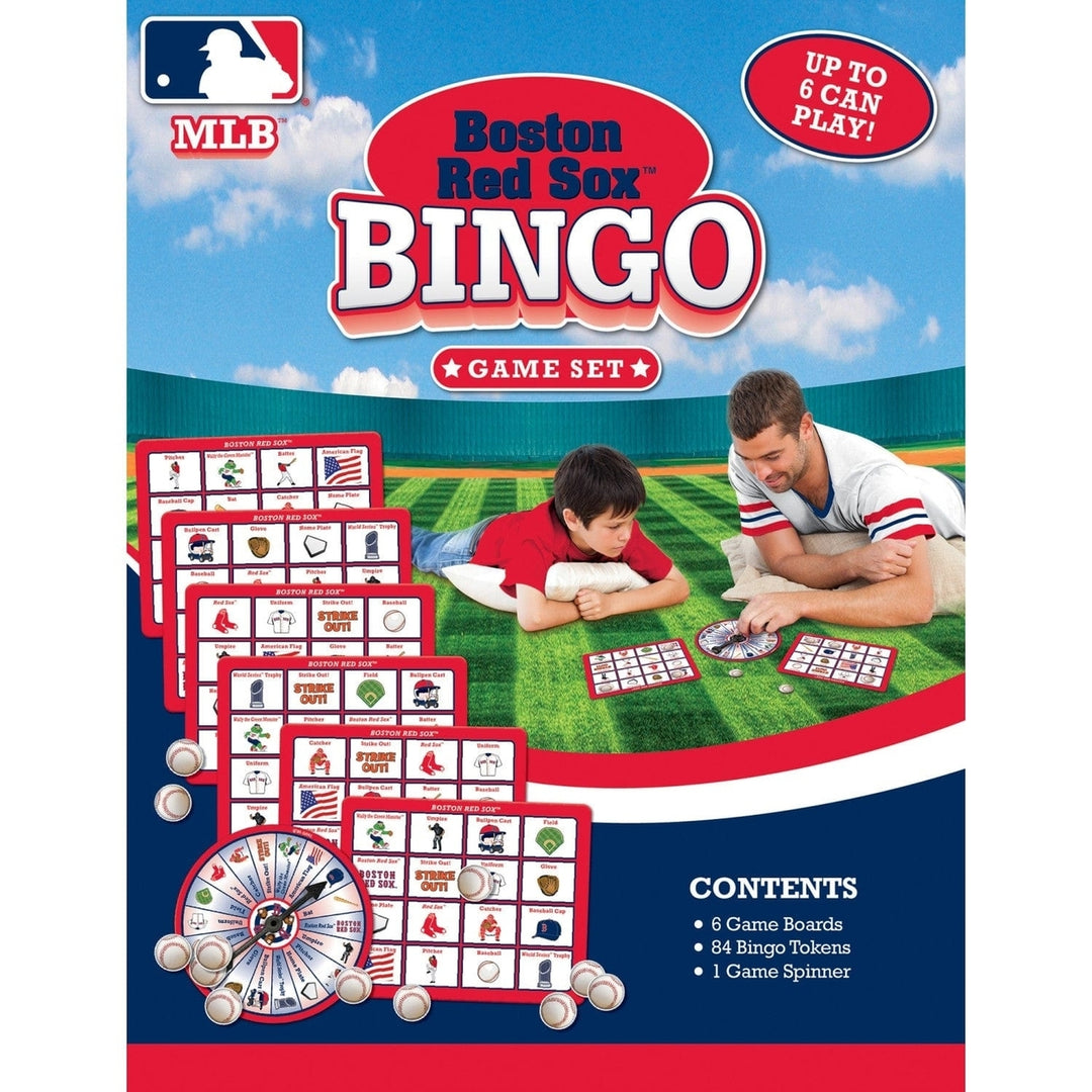 Boston Red Sox Bingo Game MLB Family Fun 6 Boards 84 Tokens Ages 3 and Up Image 3