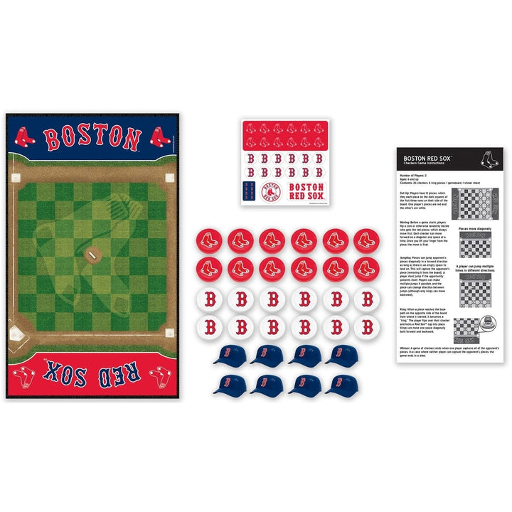 Boston Red Sox Checkers Board Game Officially Licensed 24 Pieces Ages 6+ Image 2