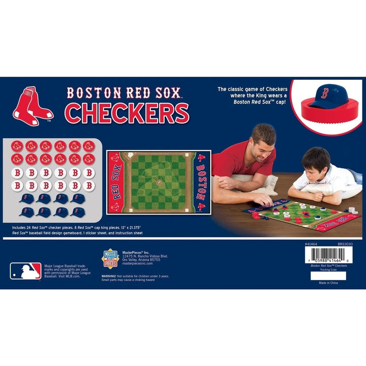 Boston Red Sox Checkers Board Game Officially Licensed 24 Pieces Ages 6+ Image 3